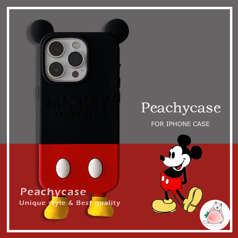 3dการ์ตูนmickey Mouseซิลิโคนเคสโทรศัพท์สําหรับiPhone 16 15 14 13 Pro Max 15promax iPhone16 Shockทนนุ่มปกหลังเปลือกโทรศัพท์มือถือ