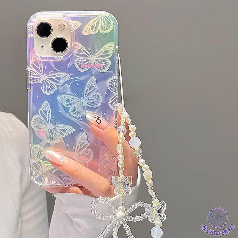 กำไลข้อมือไล่ผีเสื้อความหรูหราน้ำอ่อน เคส OPPO A57 A38 A17 A60 A58 A15 A78 A9 A1K A3s A98 A31 A76 A16K Reno 10 5 11 6 8T