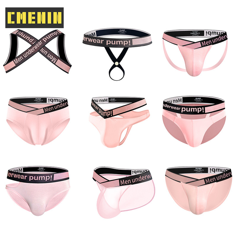 Cmenin กางเกงชั้นในชายผ้าฝ้ายสไตล์ใส่สบายเซ็กซี่ Thongs