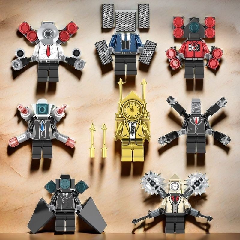 .เข้ากันได้กับ Lego Toilet vs Monitoring VS Titan Gold Clock TV Boy ประกอบของเล่นบล็อกตัวต่อราคาถูก;