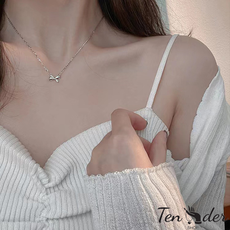 COD-ส่งเร็วจากไทย🎀สร้อยคอโบว์ ผู้หญิง เฉพาะกลุ่ม ซ่เสื้อกันหนาว หรูหราแสงประณีต-Tender