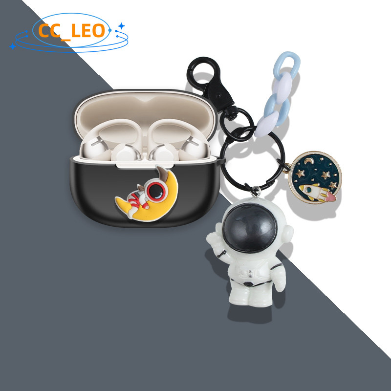for Shokz OpenDots One E310 Case Silicone Soft Case Cartoon Monster Keychain Pendant Shokz OpenDots 