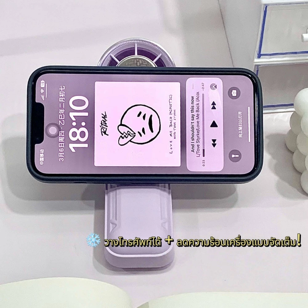 พัดลมพกพา พัดลมไอเย็นพกพา ขนาดเล็ก แบบพกพา ปรับระดับได้ 100 ระดับ 3600mAh ไม่มีใบมีด usbชาร์จใหม่ได้ thumbnail 6