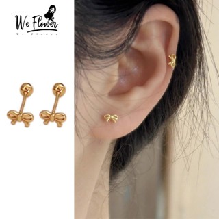 เราดอกไม้ที่ละเอียดอ่อน14พันทองมินิกลวงโบว์สกรูต่างหูสําหรับ…