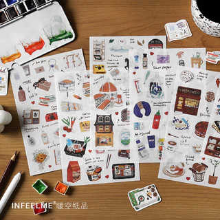 Travelling สติกเกอร์สมุดภาพ Mini ขนาด Decals DIY สติกเกอร์ตกแต่งสําหรับสมุดภาพอัลบั้มวันหยุด Travel Stub ไดอารี่วารสารกระเป๋าเดินทางปฏิทิน