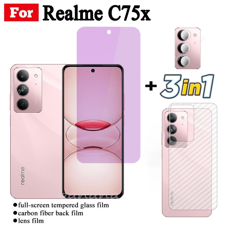 Reame C75x Anti Blue Light RayกระจกนิรภัยReame C75 Note 60 60X Anti-Spyกระจกนิรภัยป้องกันหน้าจอ+ฟิล์