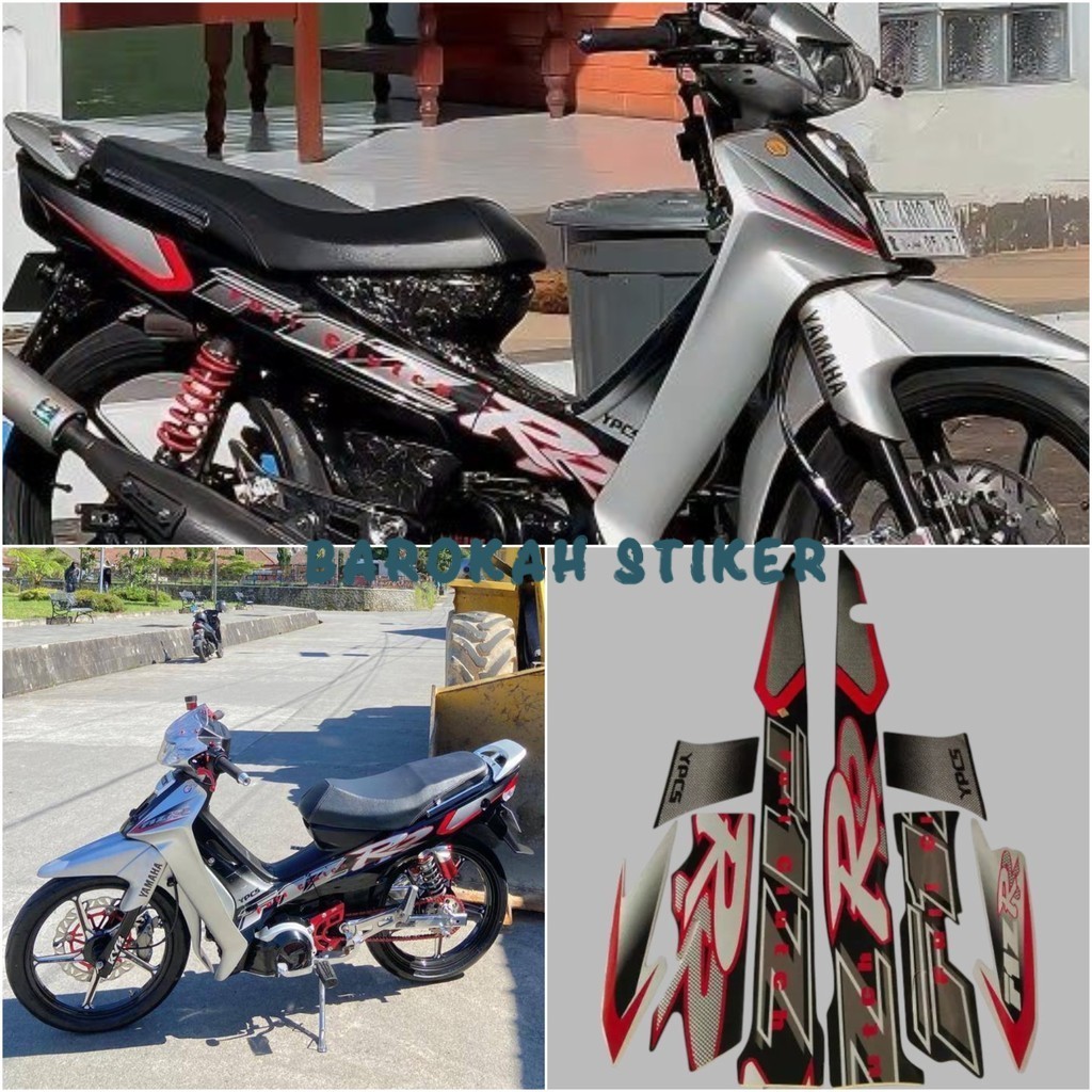 Striping สติกเกอร์รายการเสารถจักรยานยนต์ Yamaha F1ZR fizr fiz r f1 zr 2001 สีดําเงินรายการมาตรฐานร่า