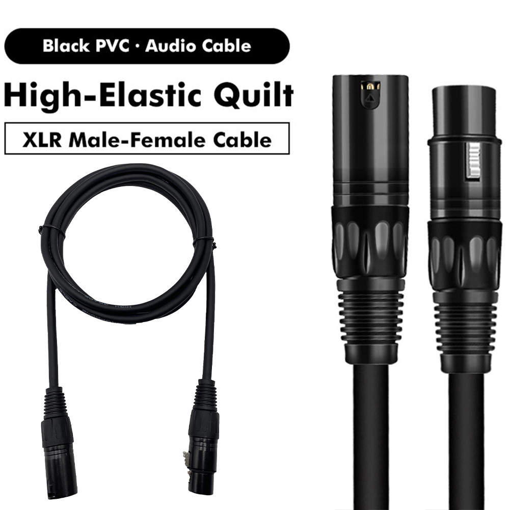 【1M สายดำ】สายสัญญาณเสียง XLR Male To XLR Female (ผู้เมีย) Mic Cable ยาว 1 เมตรXLR-XLR 3Pin สาย เคเบิล ชายหญิง สายเชื่อ