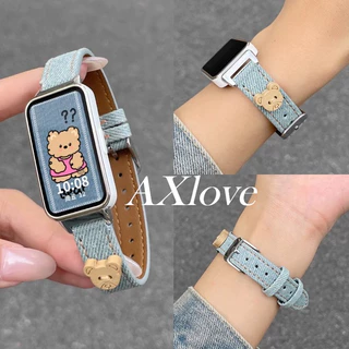 Slim Denim Band Loop สําหรับ Huawei Band 11 pro 10 8 9 นาฬิกาสร้อยข้อมือสาย Correa สําหรับ Honor Band 9 เปลี่ยนสายนาฬิกา