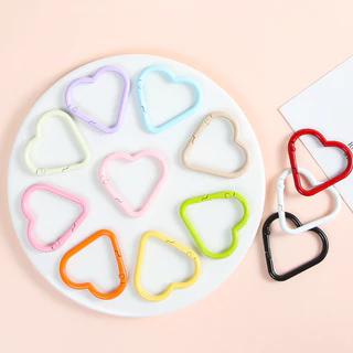 1PC ฤดูใบไม้ผลิหัวใจแหวนหัวเข็มขัด Multicolors Star ดอกไม้ Cat Shape กระเป๋าเข็มขัดหัวเข็มขัดกระเป๋าถือ Carabiner เครื่องมือกลางแจ้ง