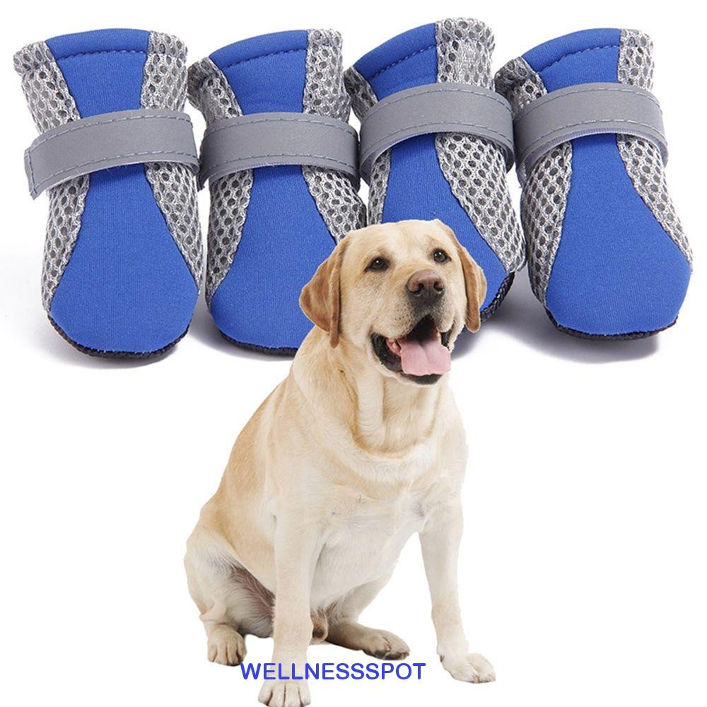 Wellnessspot รองเท้าสุนัขนํากลับมาใช้ใหม่กันลื่นสําหรับสุนัขขนาดเล็กสําหรับ Poodle Yorkshire Hot Pavement พร้อมแถบสะท้อนแสงรองเท้าฝนสัตว์เลี้ยง