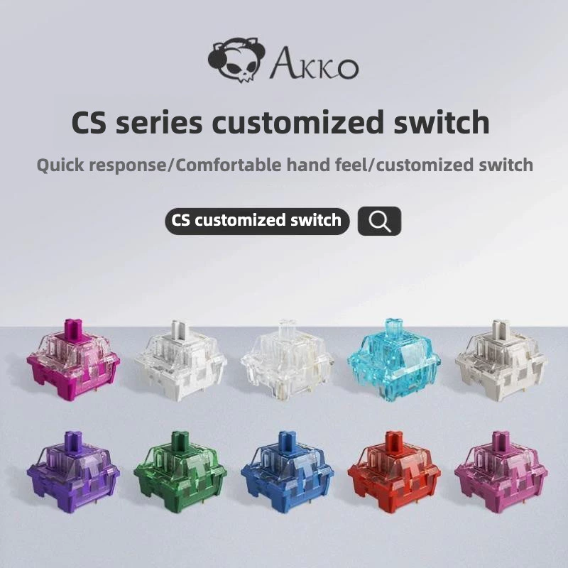 AKKO CS Series ที่กําหนดเองที่มีสีสันคีย์บอร์ดสวิทช์ Hot Swap Universal อุปกรณ์เสริม Cross ย่อหน้า Linear Touching Switch
