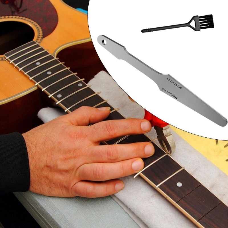 AMOony Guitar Fret Crowning File Leveling Tool Fret Edge File Guitar Repair Tool Stainless Steel Dou