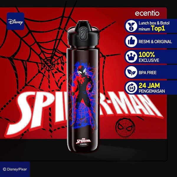 ขวดน้ําดื่ม SPIDERMAN 1000ML ECENTIO ET05301 | ขวดน้ําดื่ม Spiderman 1000Ml Ecentio ET05301 สีดํา