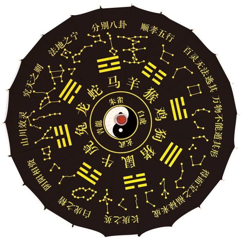 ร่มผ้าไหม Tai Chi Bagua ลาย Beidou สไตล์จีนโบราณ