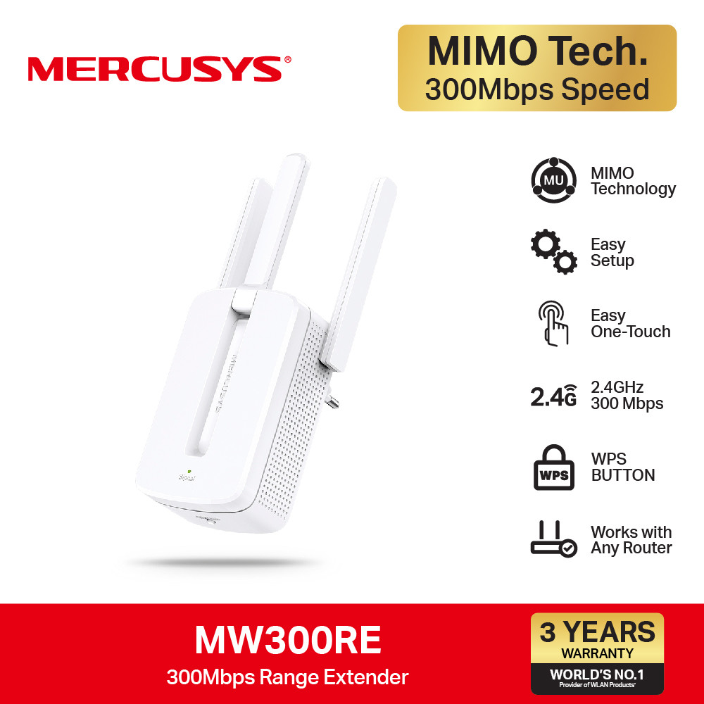 Mercusys MW300RE N300 Wi-Fi 300Mbps Range Extender