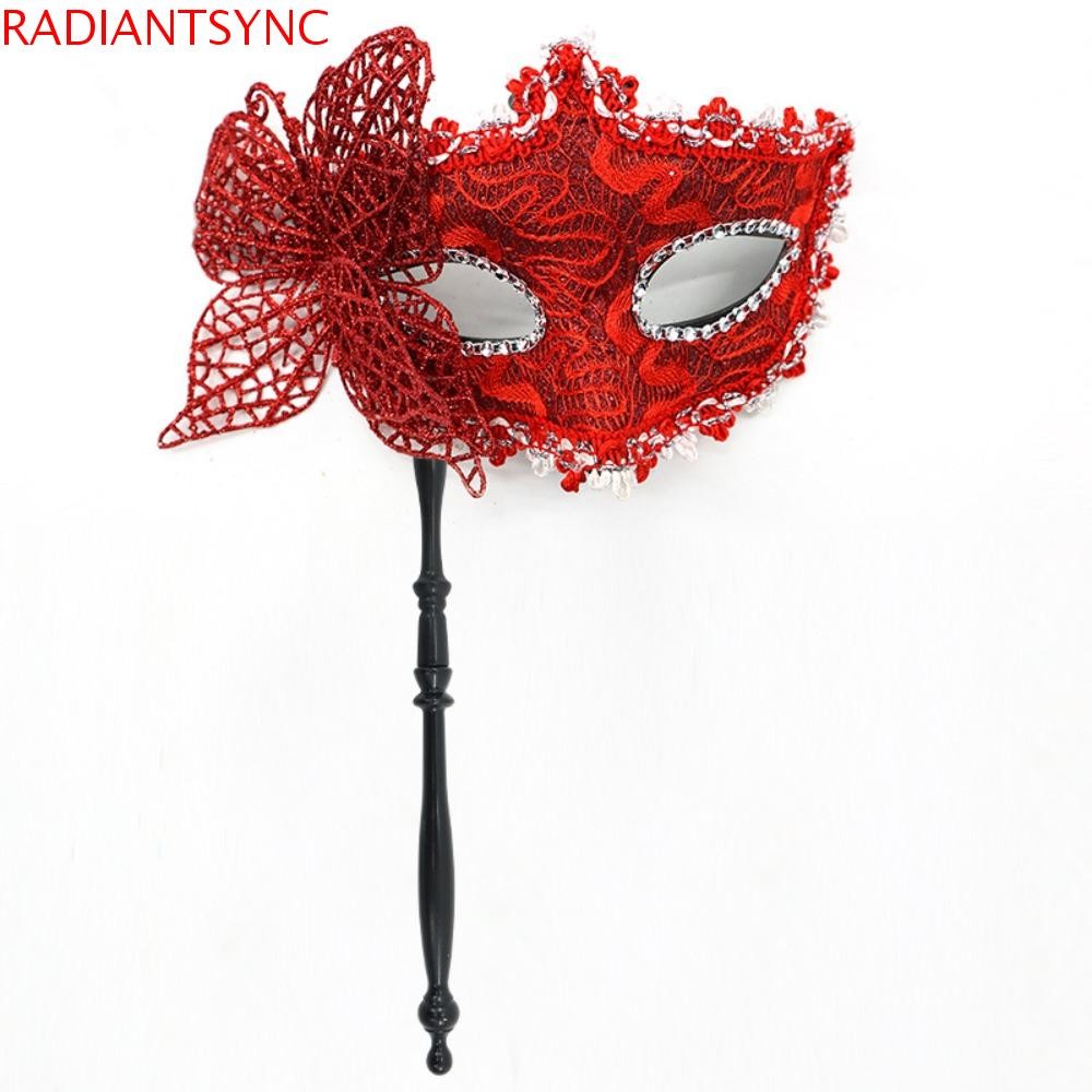 RADIANTSYNC หน้ากากปาร์ตี้ฮาโลวีน, การแต่งกายฮาโลวีนพร้อม Rod Butterfly Hand Hold Mask, ประณีตครึ่งหน้าคอสเพลย์ Prop Party Face Mask Dance Performance