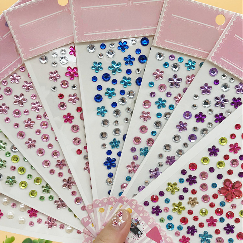 สติกเกอร์ใหม่บนใบหน้า Rhinestone แต่งหน้า Bright Face Art สติกเกอร์เด็กชั่วคราว Tattoo Rhinestone สําหรับ Strasse แต่งหน้า
