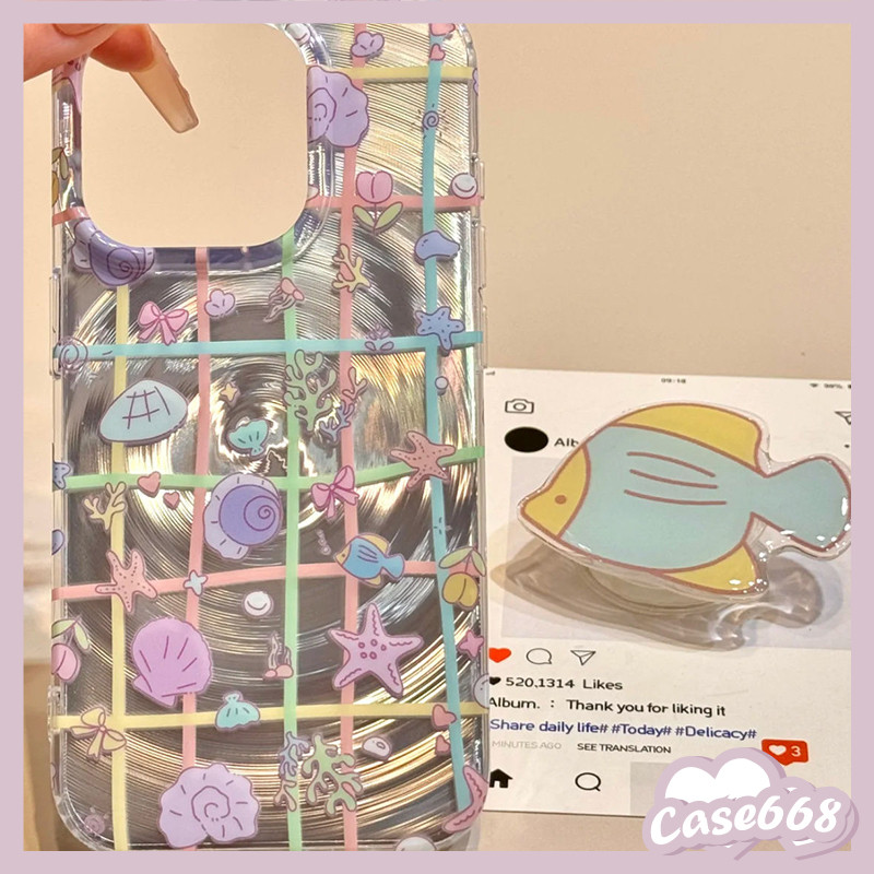 เคสไอโฟน 7Plus สำหรับ iPhone 11 16 15 13 14 12 Pro Max 7 16 8 15 14 Plus XR X XS Max ปลาสดกระแสน้ำวนฟุ่มเฟือย - รูปที่ 4