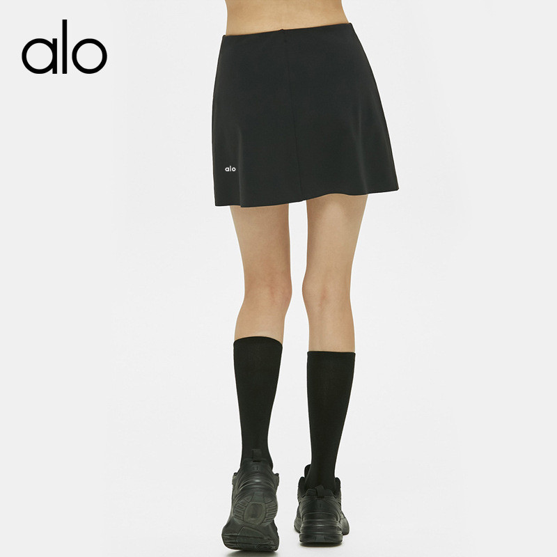 Alo Yoga กระโปรงสปอร์ต A-Line ทรงโอบก้น มีกระเป๋า+ซับในกันสอดแสก สำหรับโยคะ-แบดมินตัน