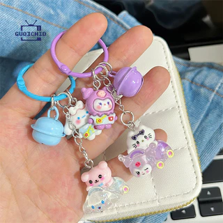 น่ารักโปร่งใส Fine Flash 3D Key Chain การ์ตูนกระเป๋านักเรียนจี้ Creative Accessory สายคล้องโทรศัพท์มือถือ Anti-Lost