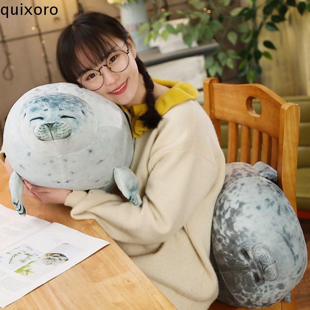 QUIXORO Seal Plush ของเล่น, Soft Chubby Blob Seal หมอน, อินเทรนด์ PP Cotton น่ารักของขวัญขนาดใหญ่สําหรับชายหญิงเด็ก
