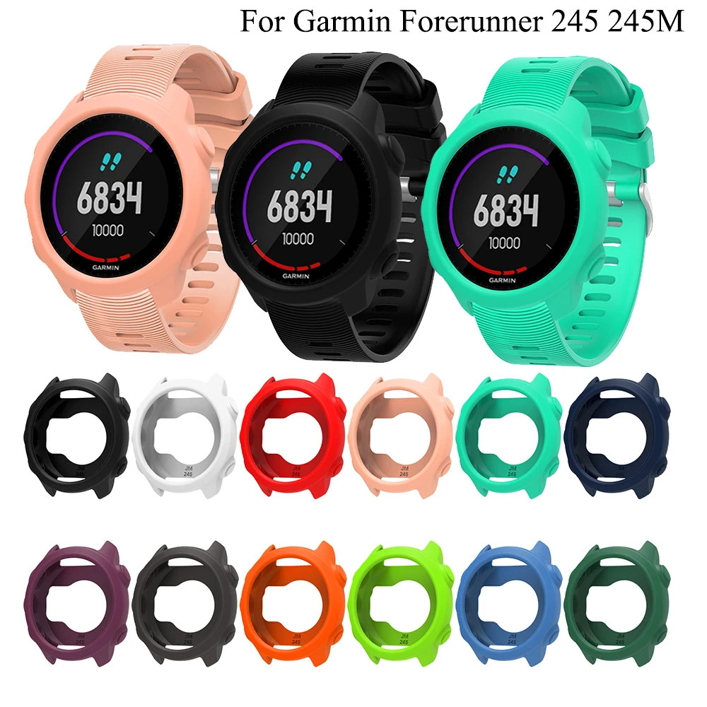 Tpu ป้องกันนาฬิกาสําหรับ Garmin Forerunner 245 245M SmartWatch ป้องกันกรณีฝาครอบเปลี่ยนกันกระแทกใส