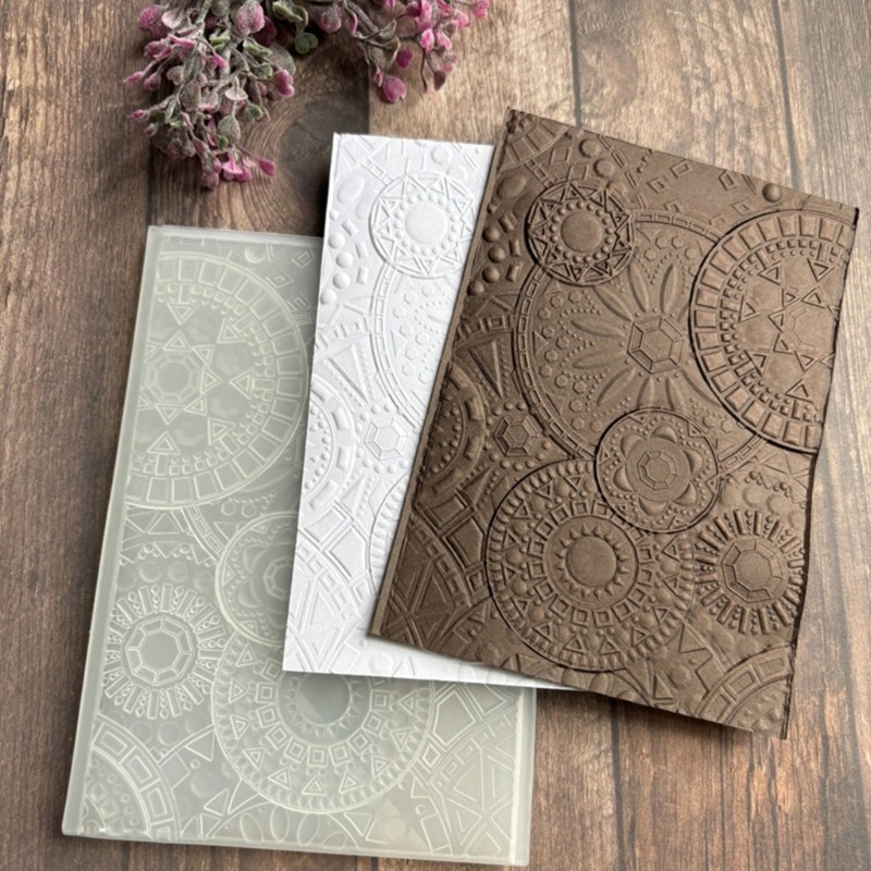 Love* กระดาษหัตถกรรมโฟลเดอร์ลายนูน Textured Scrapbooking Stencils Leaf ดอกไม้รูปแบบต้นไม้ลายนูนแม่แบบสําหรับการ์ด