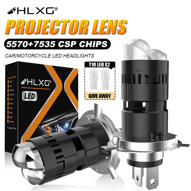 Hlxg 300W Bi LED H4 โปรเจคเตอร์ไร้สาย 30000LM High Low Beam รถหลอดไฟ Canbus H4 อัตโนมัติรถจักรยานยนต์โคมไฟเลนส์ Turbo 6500K 12V