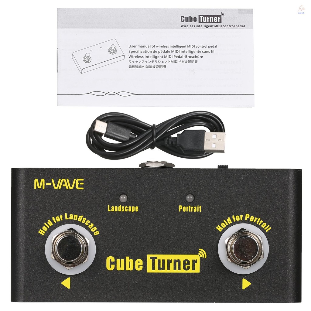 M-vave Cube Turner หน้าไร้สาย Turner เหยียบชาร์จเพลงแผ่น Turner รองรับการเชื่อมต่อ Looper เข้ากันได้