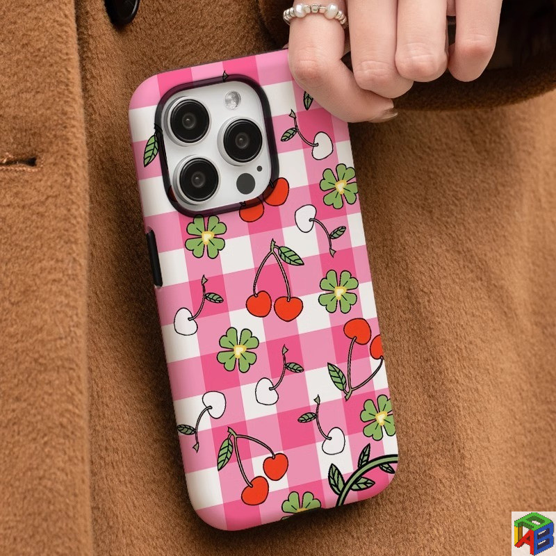 สําหรับ iPhone15/16Promax Feilin 2-in-1 เคสโทรศัพท์ Cherry lattice กรณี 12/13/14pro ขั้นสูง Double-Layer แฟชั่น 11/12 7/8Plus กรณี