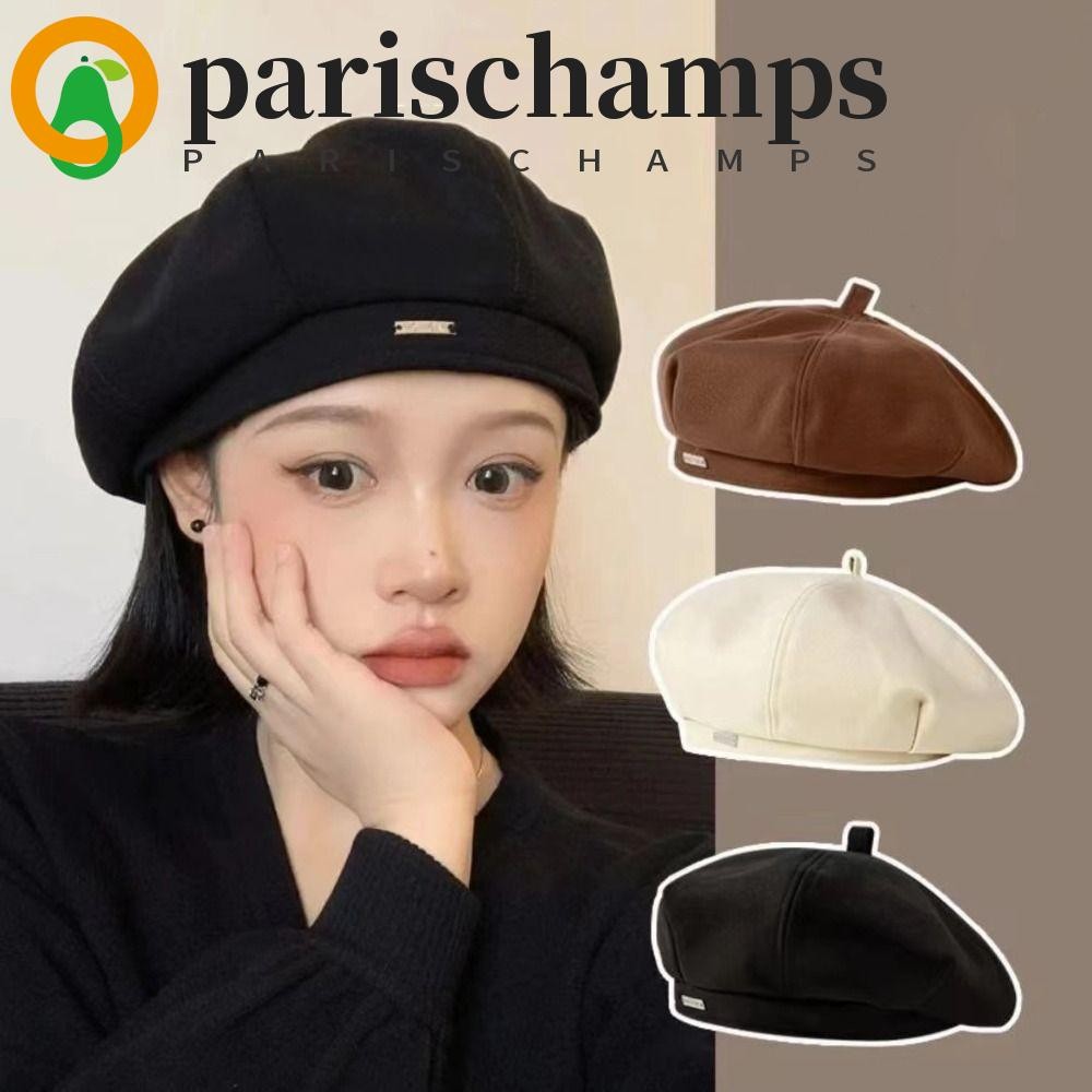 Parischamps หมวกเบเร่ต์ทําด้วยผ้าขนสัตว์, หมวกจิตรกร Harajuku Y2K, หมวก Newsboy ย้อนยุค Peaked หมวกศิลปินหมวกแปดเหลี่ยมสาว