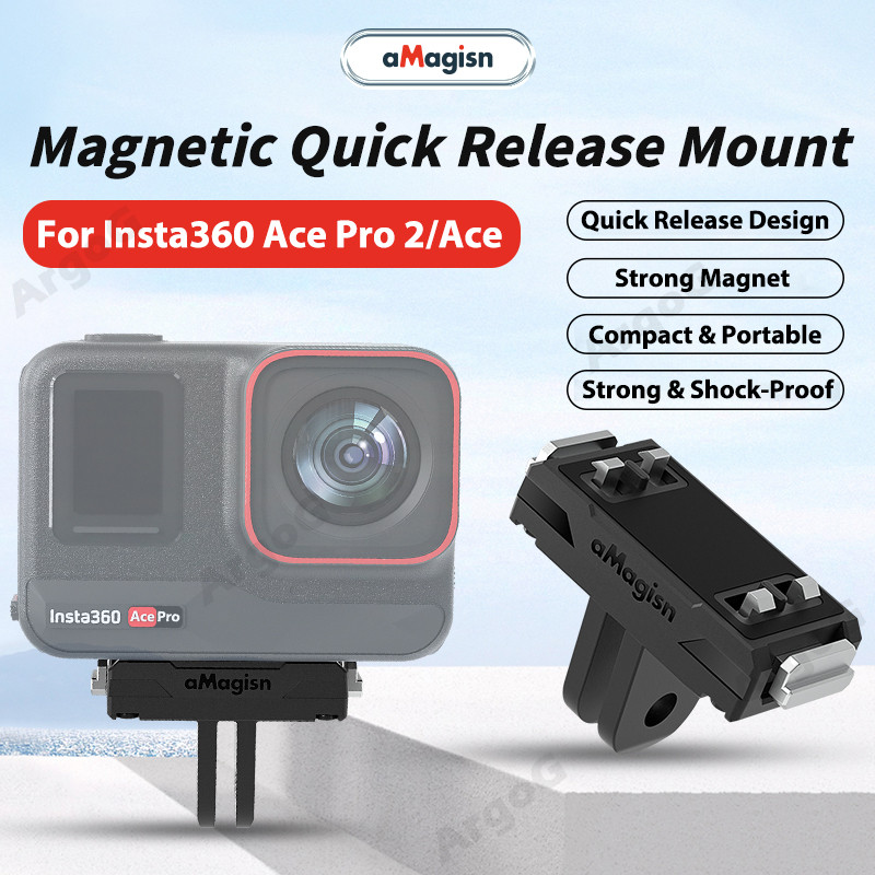 Amagisn Magnetic Quick Release Mount สําหรับ Ace Pro 2 / Ace วัสดุพลาสติกคอมโพสิต Mount Insta360 Ace Pro อุปกรณ์เสริม