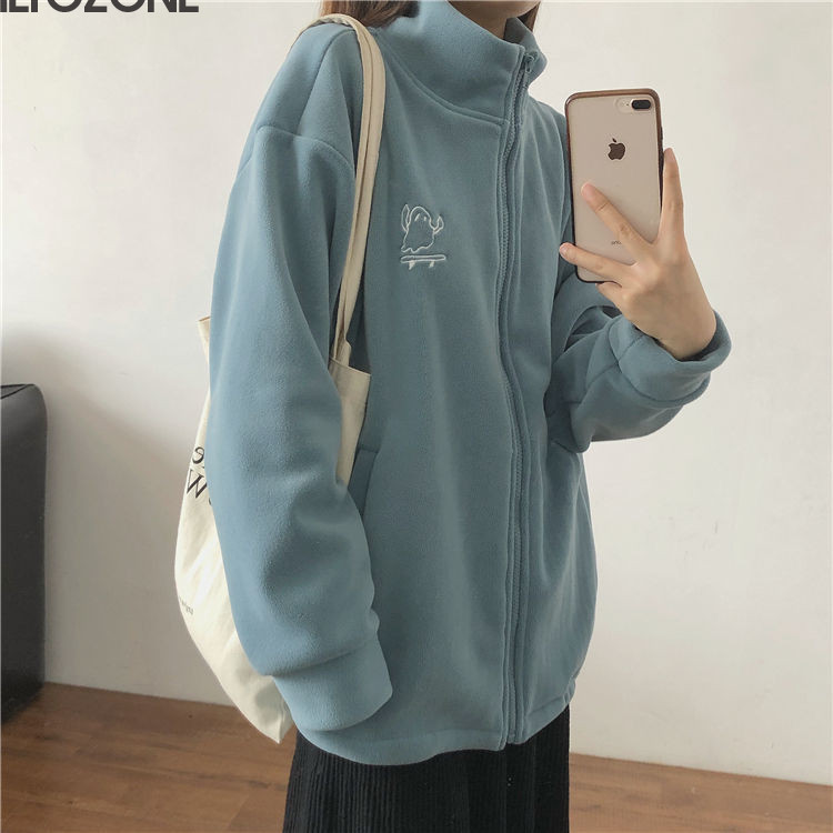 เสื้อสเวตเตอร์ถักเสื้อกันหนาวซิปคอสูงแบบหนาสําหรับผู้หญิง, เสื้อแจ็คเก็ตขนแกะที่อบอุ่นของผู้หญิง