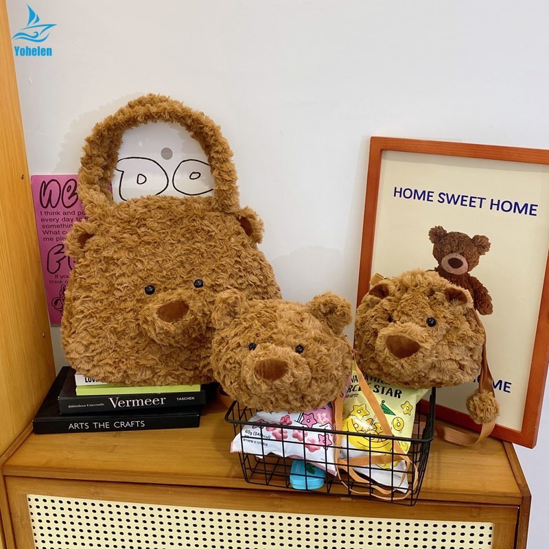 ใหม่น่ารักหมีบาร์เซโลนาความจุขนาดใหญ่คอลเลกชันกระเป๋าสะพายกระเป๋าเป้สะพายหลังอเนกประสงค์ของเล่นตุ๊กตากระเป๋าตุ๊กตา