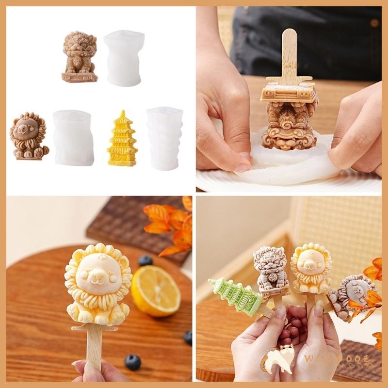 Woow น่ารักจีน Themed Popsicles Maker Creative 3D Popsicles Maker สไตล์จีนซิลิโคนไอศกรีมแม่พิมพ์สําหรับ Famili