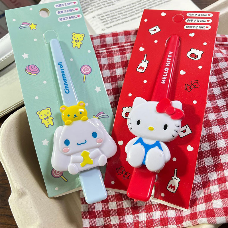 การ์ตูน Sanrio Kitty Cat /Kuromi กิ๊บติดผมปากเป็ดขนาดใหญ่สําหรับผู้หญิง 2024 เครื่องประดับผมหน้าม้าด้านข้างใหม่