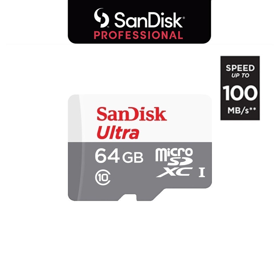 SanDisk Ultra Micro SD Card 64GB 100mb/s Class10 SDXC (SDSQUNR-064G-GN3MN) Memory โทรศํพท์ กล้องIP