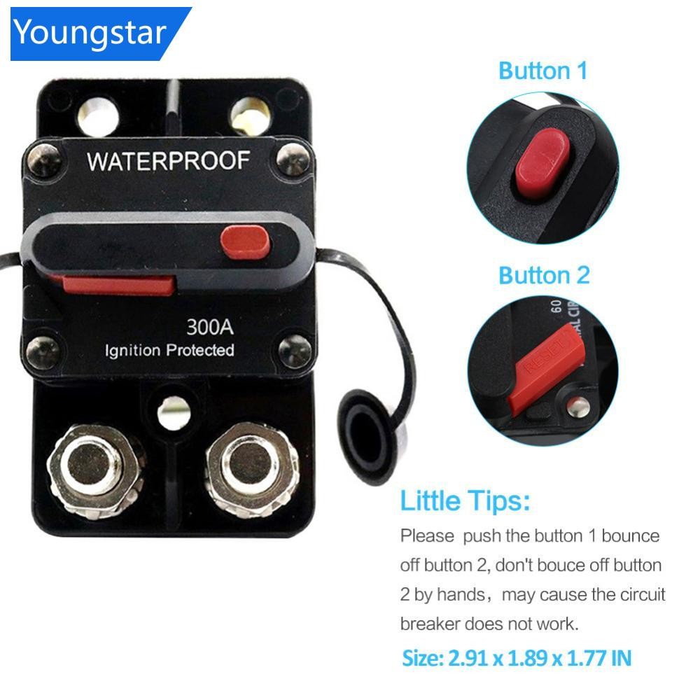 Ys กันน้ํารถเรือ Auto AMP Circuit Breaker ฟิวส์รีเซ็ต DC 12-48V 30A 40A 50A 60A 70A 80A 100A 120A 150A 200A 250A 300A F1P8