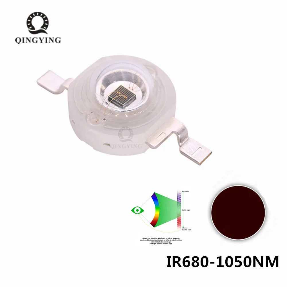 3วัตต์ IR 760Nm 800Nm 850nm 900nm 980 680Nm อินฟราเรด LED หลอดไฟซังชิปสำหรับกล้องวงจรปิดกล้อง Night Vision