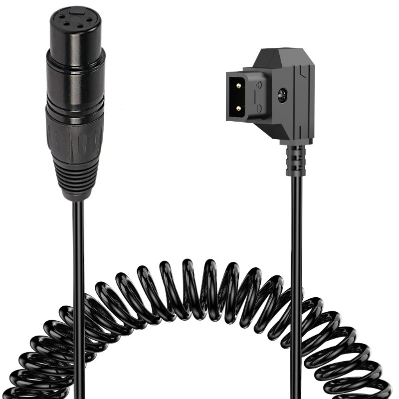 XY ยืดหยุ่น Coiled สายไฟ D Tap to XLR4Pin Connectors D Tap to XLRPower สายสําหรับจอภาพกล้องแหล่งจ่าย