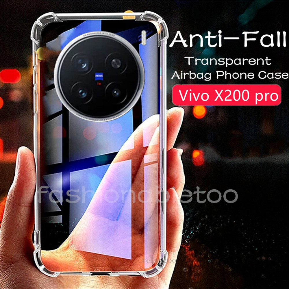 ปลอกสําหรับ Vivo X100 X200 pro mini X200pro mini X200promini X 200 VivoX200pro สี่มุมซิลิโคนเคสโทรศัพท์กล้องเลนส์ Protector กันกระแทกปกหลัง