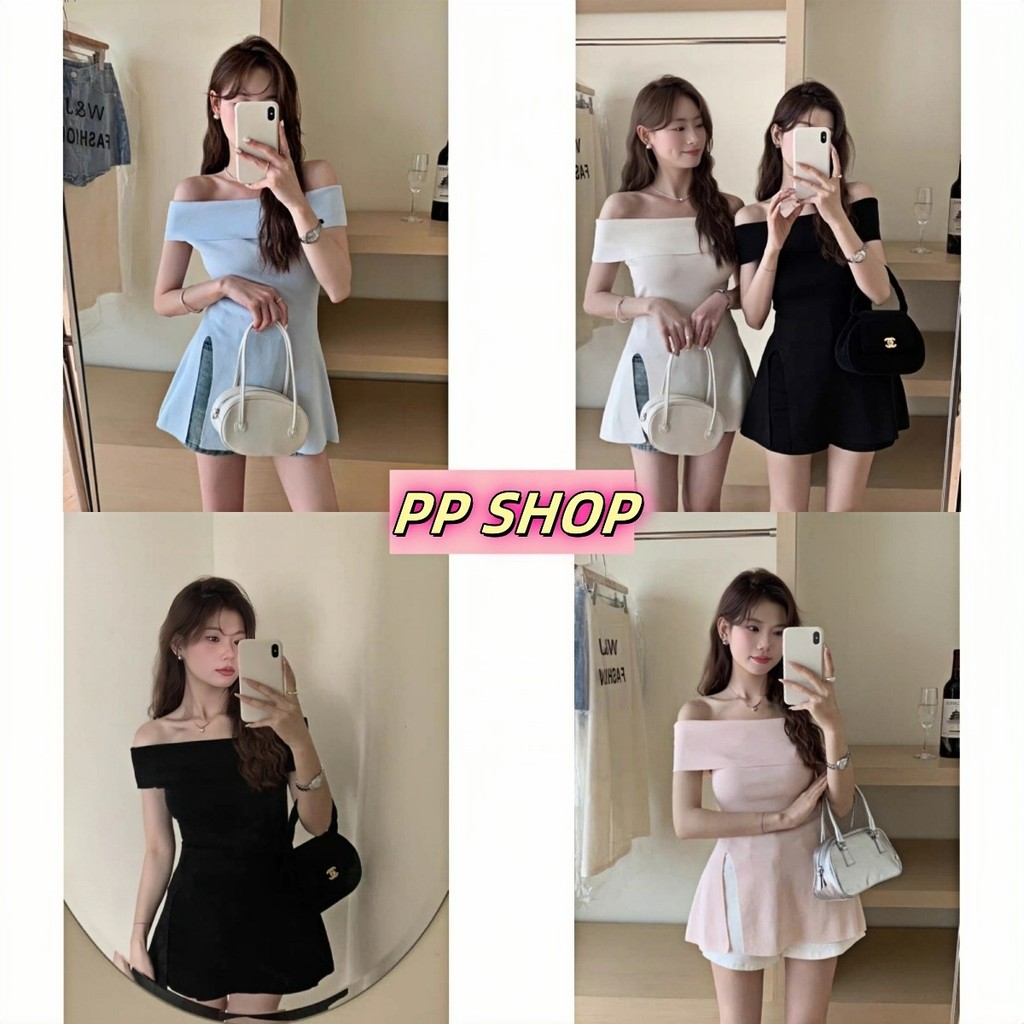 PP Shop​ ​พร้อมส่ง เสื้อยืด แขนสั้น สีพื้น ผ้าคอตตอน แฟชั่น สไตล์ลำลอง ฟรีไซส์ ใส่สบาย สไตล์เกาหลี น่ารัก ปิดไหล่#792