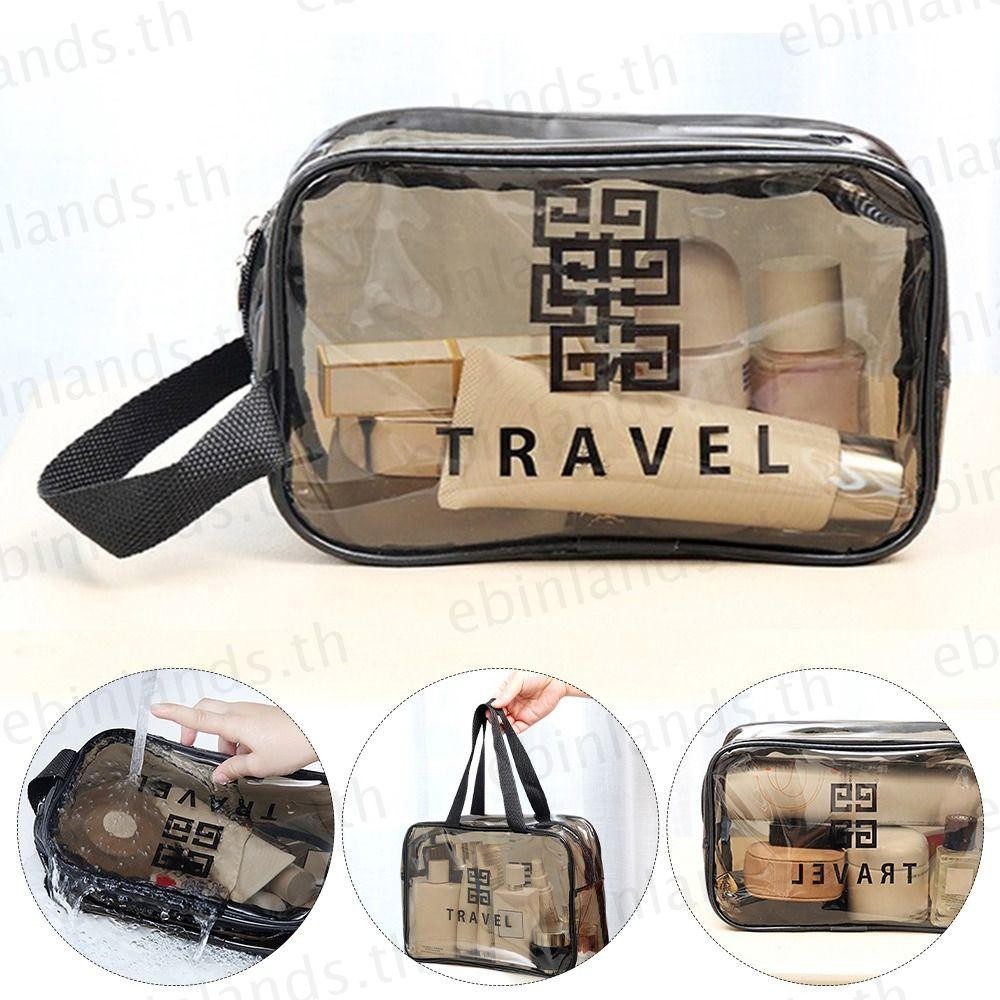 Ebinlands Washbag, กระเป๋าใส่อุปกรณ์อาบน้ําสําหรับการเดินทางกันฝุ่น, กระเป๋าถือที่มองเห็นได้ความจุขนาดใหญ่แบบพกพาคุณภาพสูง