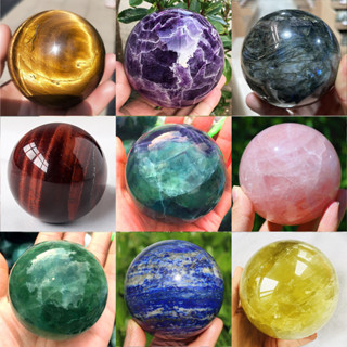 4-7 ซม.ธรรมชาติ Big Amethyst คริสตัลบอลขัดนวด Sphere Fluorit…