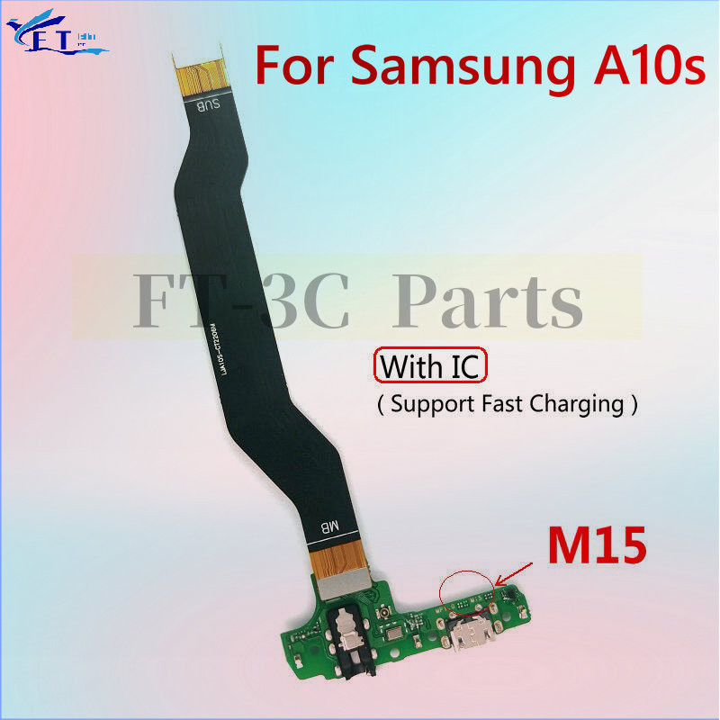 สําหรับ Samsung A10S M15 แท่นชาร์จ USB พอร์ตตัวเชื่อมต่อเมนบอร์ดหลัก Flex Cable อะไหล่