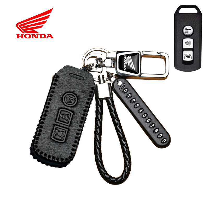 ฝาครอบกุญแจหนังแท้เหมาะสําหรับ Honda SH Mode/SH 125-150/SH150(vn)/PCX150/ PCX/ADV/FORZA 300 /NS110R/Scooter Remote Key Case