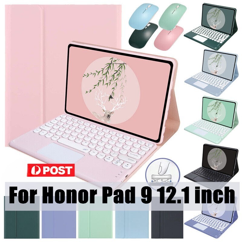 สําหรับ Honor Pad 9 12.1 นิ้ว 2023 HEY2-W09 ทัชแพดคีย์บอร์ดไร้สายบลูทูธพร้อมซองหนังพลิกฝาครอบ
