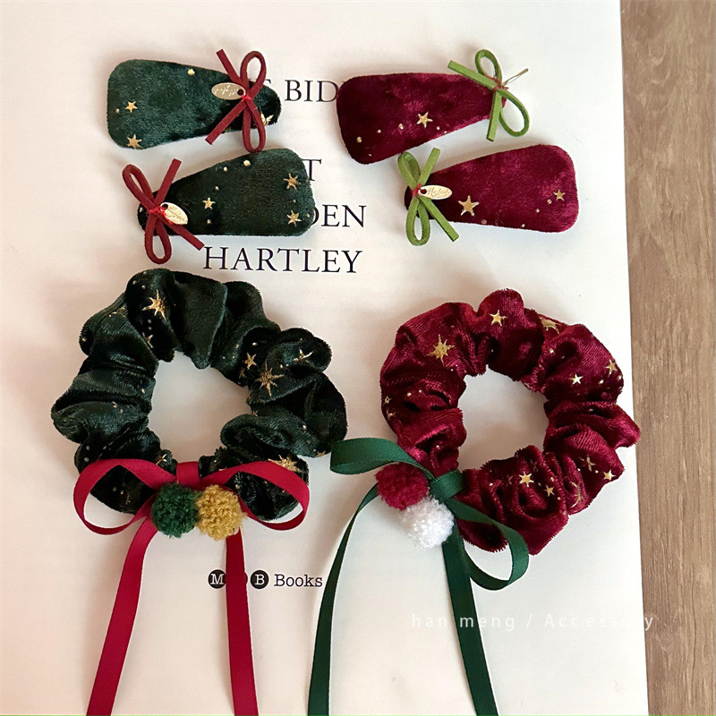 christmas คริสมาสต์ คริสมาส กิ๊บคริสมาส กิ๊บคริสมาสต์ ชุดอุปกรณ์แต่งผมคริสต์มาส 2026 กํำมะหยี่และโบว