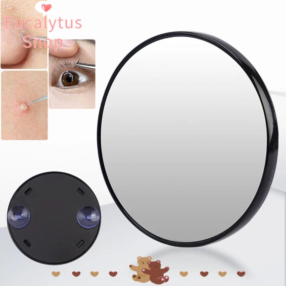 Eucalytus1 กระจกแต่งหน้า, กระจกขยายทรงกลม 5x/10x/15x, พร้อมกระจกขยายสิวหัวดําแบบถ้วยดูด
